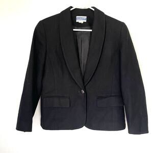 Vtg Pendleton Black Blazer Preppy Professional Corporate Wool Womens Sm Petite‎
